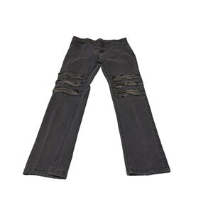 Aknowledge Jeans Washed Out Black Camo Frayed Sz 36 x 34 Actual 36 x 31.5  TubA3